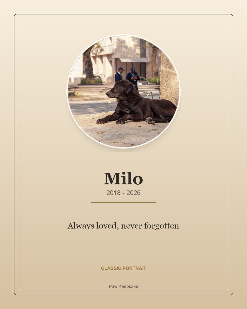 Custom Pet Memorial Digital Portrait