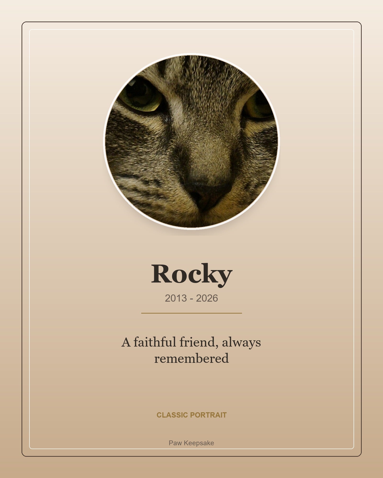 Custom Pet Memorial Digital Portrait